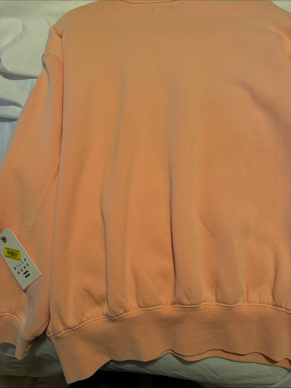 Billabong women Peach Crewneck Sweatshirt with Navy Graphic - Picture 2 of 2
